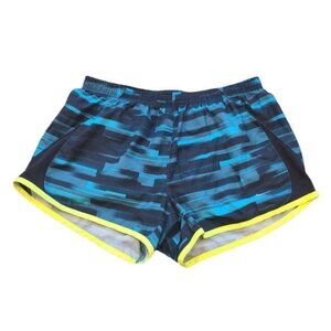 Nike 3" women's running short size medium blue geometric print